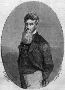 John Brownin (1800-1859), yhdysvaltalaisen orjuuden vastaisen aktivistin muotokuva. Kaiverrus "" Le Monde Illustré" -julkaisussa nro 140, 17. joulukuuta 1859. tekijältä French School