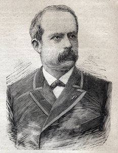 Pariisin prefektin Louis Lepinen (1846-1933) muotokuva elokuvassa "Le Petit Parisien" 23.7.1893 (kaiverrus) tekijältä French School