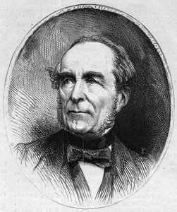 Ranskalaisen poliitikon Louis Vitet (1802-1873) muotokuva. Kaiverrus "" Le Monde Illustré" -julkaisussa nro 844, 13. kesäkuuta 1873. tekijältä French School