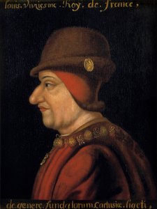 Ludvig XI:n (1423-1483), Ranskan kuninkaan muotokuva. 1600-luvun ranskalainen koulu. Plessis les Tours (Plessis les Tours) (Plessis-les-Tours) tekijältä French School