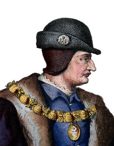 Ranskan kuninkaan Ludvig XI:n (1423-1483) muotokuva. tekijältä French School