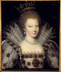 Muotokuva Louise Marguerite de Lorrainesta, 1600-luvun ranskalaisen koulukunnan Contin prinsessasta. Koko 0,57 x 0,47 m Chantilly, Musee Conde tekijältä French School