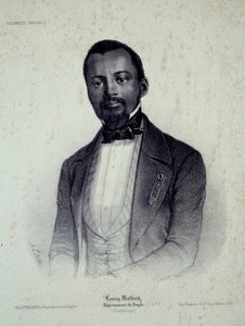 Louisy Mathieun (1817-1874), entisen orjan ja Guadeloupen sijaisen muotokuva Chartresin 1800-luvun kaiverrus, Musee des Beaux Arts tekijältä French School