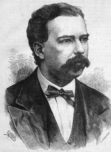Muotokuva Manuel Pardosta (1834-1878), Perun presidentti 1872-1876. Kaiverrus "" Le Monde Illustré" -julkaisussa nro 1132, 7. joulukuuta 1878. tekijältä French School