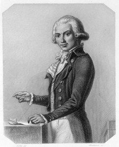 Ranskalaisen poliitikon Marguerite Elie Guadetin (1758-1794) muotokuva. Lamartinen kirjassa "L
