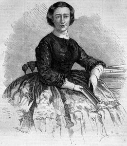 Muotokuva Maria Francisca de Salesista (1825-1860), Alban herttuattaresta ja ranskalaisen impress Eugenie de Montijon sisaresta. Kaiverrus "" Le Monde Illustré" -julkaisussa nro 180, 22. syyskuuta 1860. tekijältä French School