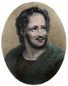 Mathurin Regnierin muotokuva ranskalaisesta runoilijasta (1573-1613) - Mathurin Regnierin (1573-1613), ranskalaisen satiiristin muotokuva, Kaiverrus tekijältä French School