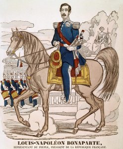 Napoleon III:n muotokuva - kansan edustaja, Ranskan tasavallan presidentti. (Charles Louis Napoleon Bonaparte) (1808-1873). Selkärangan kuva. tekijältä French School