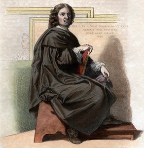 Ranskalaisen taidemaalarin Nicolas Poussinin (1594-1665) muotokuva. tekijältä French School