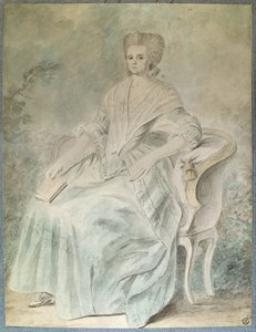 Olympe de Gougesin (leski Aubry, joka tunnetaan myös nimellä Marie Gouze) muotokuva (Madame Aubry) (1748-1793), feministi, poliitikko ja kirjailijanainen. Nimetön 1700-luvun akvarelli. Himmeä. 0,21 x 0,28 m. Pariisi, Louvre-museo tekijältä French School