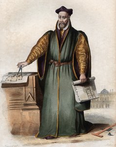 Muotokuva Philibert Delormesta (De Lorme) (De lOrme) (1510-1570), ranskalaisesta arkkitehdista. tekijältä French School