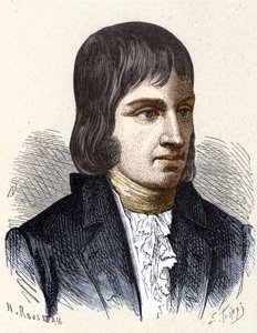 Muotokuva Philippe Lebonista (1769 - 1804), ranskalaisesta insinööristä ja kemististä (kaasuvalaistuksen keksijä) - "" Album de la Sciencessa; maineikkaat tiedemiehet; Suuria löytöjä””” 1896. tekijältä French School