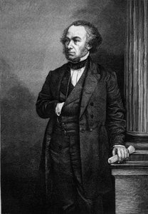Muotokuva Richard Cobdenista (1804-1865), englantilaisesta teollisuusmiehestä ja poliitikosta. Kaiverrus "" Le Magasin Picturesque" -kirjaan tekijältä French School