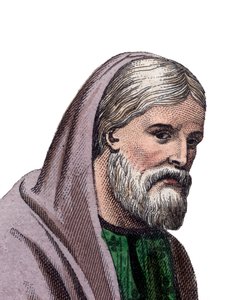 Pyhän Gregory Toursin (538-594), ranskalaisen historioitsijan ja Toursin piispan muotokuva. tekijältä French School