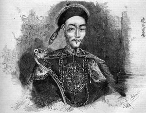 Muotokuva Toa Kwangista (Toa-Kwang tai Daoguang) (1782-1850), Qing-dynastian Kiinan keisarista. Kaiverrus "" Le Monde Illustré" -julkaisussa nro 136, 19. marraskuuta 1859. tekijältä French School