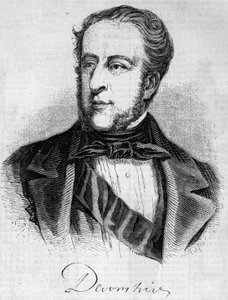 Devonshiren herttua William Spencer Cavendishin (1790-1858) muotokuva. Kaiverrus "" Le Monde Illustré" -julkaisussa nro 45, 20. helmikuuta 1858. tekijältä French School