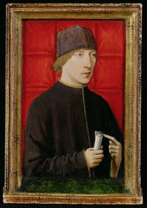 Muotokuva miehestä pitelemässä kirjakääröä, n. 1480-1510 tekijältä French School