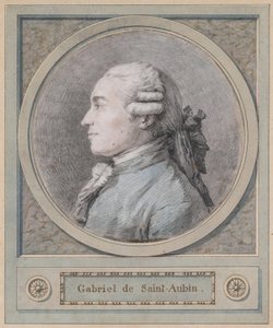 Miehen muotokuva, jonka sanotaan olevan kuvanveistäjä Clodion (1738-1814), 1700-luvun loppupuoli (mustaa, punaista ja sinistä liitua). tekijältä French School
