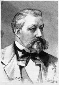 Muotokuva toimittajasta ja kirjailija Albericin toisesta kuolemasta vuonna 1887 Le Monde Illustréssa. tekijältä French School