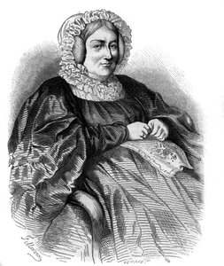 Marquise de La Rochejaqueleinin (La Rochejaquelein) muotokuva (s. Marie Louise Victoire de Donnissan tai Donissan) (1772-1857), ranskalainen kirjailija. Kaiverrus vuodelta 1858. tekijältä French School