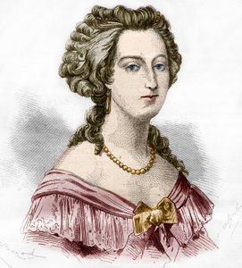 Boufflersin markiisi Marie Francoise Catherine de Beauvau Craonin muotokuva (1711-1787). Tohtori Th. -F. Debray. 1879. tekijältä French School