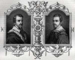 Muotokuvia Horatuksesta (Orazio 1531-1553) ja Octave Farnese Octave (Ottavio) tekijältä French School
