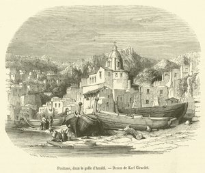 Positano, Amalfinlahdella (kaiverrus) tekijältä French School