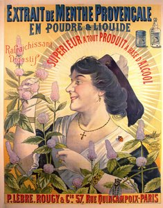 Mainosjuliste Extrait de Menthe Provencale French Digestive
