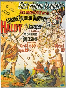 Julistemainos Horlogerie-Bijouterie Haldy, ennen 1890