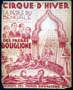 Juliste Bouglionen veljesten esitykseen "Bengalin helmi" Cirque d
