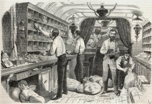 Viestit: liikkuvan toimiston sisustus - Kaiverrus "Tableau-de-Paris" Edmond Texier 1852 tekijältä French School