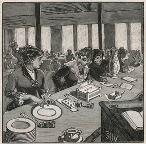 Keramiikka: posliinimaalaustyöpaja 1800-luvulla Ranskassa. Kaiverrus vuodelta 1880 kirjassa "Les arts et metiers illustres", kirjoittanut Adolphe BITARD. tekijältä French School