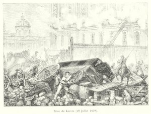 Louvren vangitseminen, 29. heinäkuuta 1830 (kaiverrus) tekijältä French School