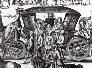 Nuoren kuninkaan Ludvig XIV:nnen kulkue lapsena Pariisin kaupungissa 18. elokuuta 1649, yksityiskohta tekijältä French School