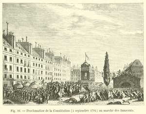 Perustuslain julistus 4. syyskuuta 1791 viattomien maaliskuussa tekijältä French School