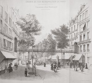 Maanpäällisen metrojärjestelmän hanke Pariisissa, 1886 tekijältä French School