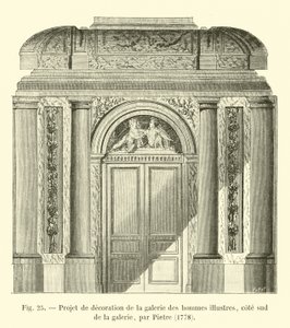 Sisustusprojekti maineikkaiden miesten galleriaan, gallerian eteläpuolella, Pietre, 1778 tekijältä French School