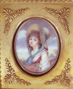 Pulcherie de Valence kantaa vehnää unikkoa ja ruiskukkia, n. 1783 (wc) tekijältä French School
