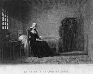 Kuningatar Marie Antoinette (Marie Antoinette) Concierge-vankilassa - Thiersin "Ranskan vallankumouksessa". 1800-luvulla tekijältä French School
