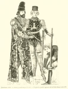 15th Century, Prince, Grand Esquire ja Valet (kaiverrus) tekijältä French School