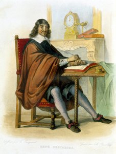 René Descartes kirjoittamassa - toim. Mennechetissä, "" Le Plutarque francais "" tekijältä French School