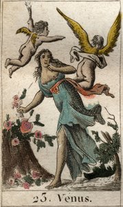 Edustus Venuksesta, rakkauden, kauneuden ja hedelmällisyyden jumalattaresta. Pierre Blanchardin "Nuoruuden mytologiasta" vuodelta 1803. tekijältä French School
