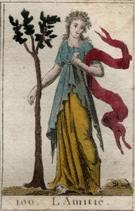 Ystävyyden esitys. Pierre Blanchardin "Nuoruuden mytologiasta" vuodelta 1803. tekijältä French School