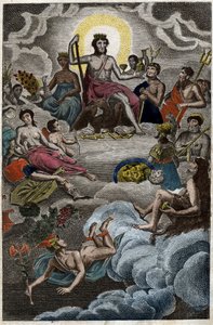 Edustus Assembly of the Godsista Olympus-vuorella tai 12 olympialaista. Pierre Blanchardin "Nuoruuden mytologiasta" vuodelta 1803. tekijältä French School