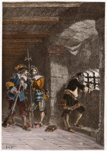 Edustus rautaisesta naamiosta (kuoli 1703), joka on vangittu Sainte Margueriten saarella tekijältä French School