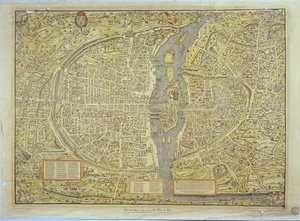 Jäljennös Pariisin Baselin kartasta, joka valmistettiin alun perin vuosina 1552-59