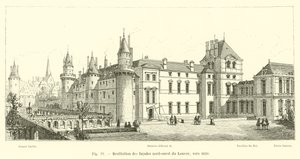 Louvren luoteisjulkisivujen jälleenrakennus, noin 1610 tekijältä French School