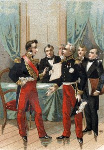 Heinäkuun 1830 vallankumous: ""Olet tasavaltojen paras"" La fayette (Lafayette) sanoi Orleansin herttualle, josta tuli Ranskan kuningas Louis Philippe I (1773-1850) 26. heinäkuuta 1830. . tekijältä French School