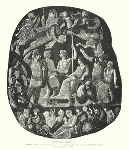 Roomalainen onyx cameo, joka kuvaa keisari Augustuksen apoteoosia (kaiverrus) tekijältä French School