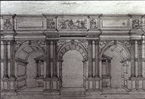 Pierre Lescotin suunnittelema Saint-Germain-lAuxerrois-kirkon kattoseinä (1515-78) tekijältä French School